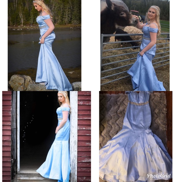 jcpenney Dresses Jcpenny Blue Prom Dress Cinderella Gown Poshmark